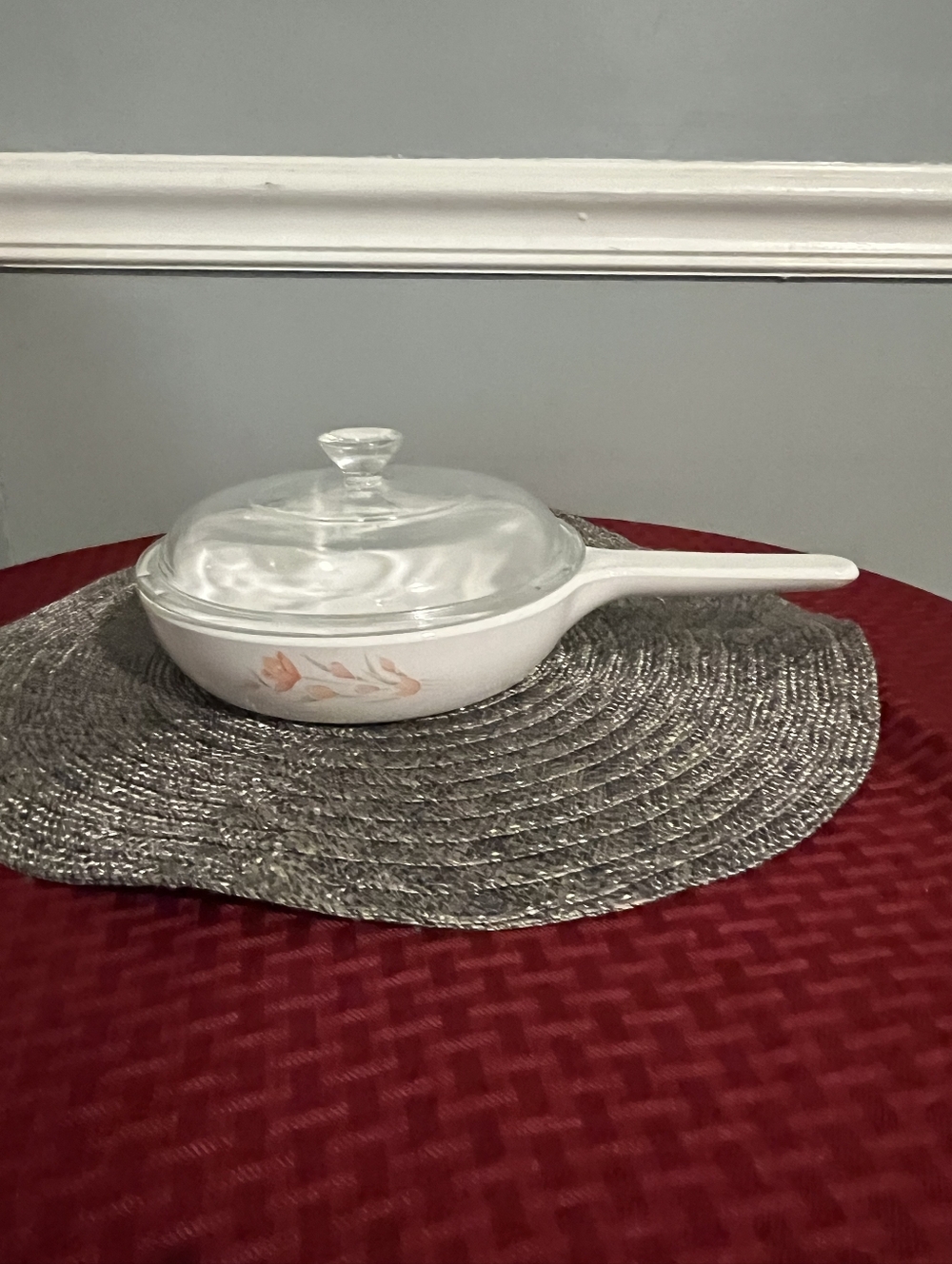 🩷 Vintage Corningware Frying/Skillet Pan With Lid/Top White